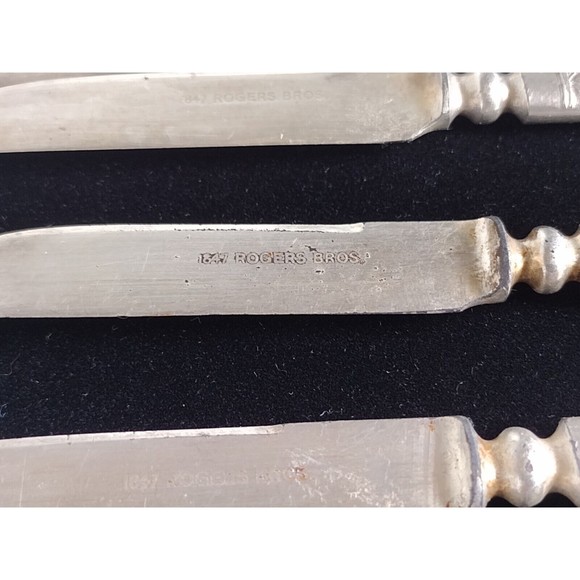 Vintage 1847 Rogers Bros Set of 4 Silverplate Flatware Fruit Knives - Picture 4 of 7
